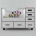 Kids Bunk Bed with Mickey Mouse Pluto Cartoon Storage Drawers and Safety Rail