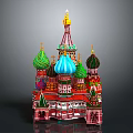 Colorful Russian Style Church Architecture With Multiple Onion Shaped Domes Golden Spires And Vibrant Exterior