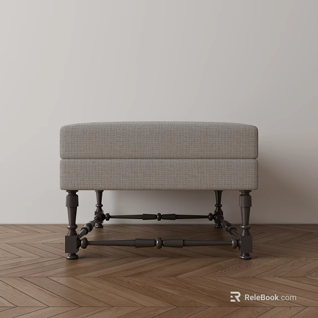 Gray Fabric Single Sofa With Black Metal Legs And Wooden Floor Modern Design 3d model 