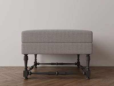 Gray Fabric Single Sofa With Black Metal Legs And Wooden Floor Modern Design 3d model