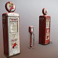 Vintage Red And White Texaco Gas Pumps With Retro Design Features