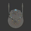 USS Enterprise Starfleet Spaceship Model With Disc Shaped Hull And Lighting