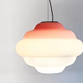 Modern Gradient Pendant Light With Layered White And Red Shades Design