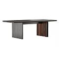 Modern Solid Wood Dining Table With Distinctive Leg Structure And Natural Wood Grain Design 3d model
