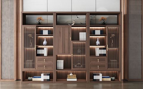 New Chinese Bookcase 3d model