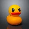 Playful Yellow Rubber Duck Doll with Black Eyes and Red Beak for Kids