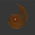 Modern Spiral Design Brown Clock For Stylish Home Decor And Living Room