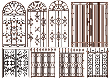 European-style Railing Door 3d model