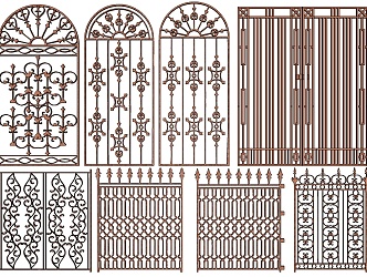 European-style Railing Door 3d model