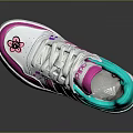 Adidas Casual Sneakers White Pink And Turquoise With Three Stripes And Heart Pattern