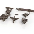 Detailed Traditional Architectural Wooden Bracket Parts For Ancient Building Structures