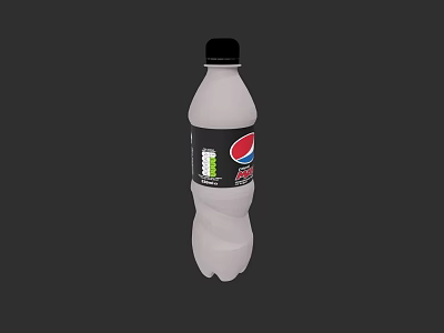 Pepsi Zero Sugar Bottle With White Body And Black Cap Design 3d model