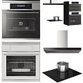 Modern Kitchen Appliances Featuring Oven Stove Range Hood And Contemporary Design