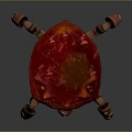 3D Fantasy Creature Character With Red Carapace Blue Eyes And Long Legs