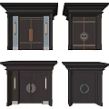 Traditional Chinese Entrance Door Design With Symmetric Carvings Metal Accents And Door Knockers