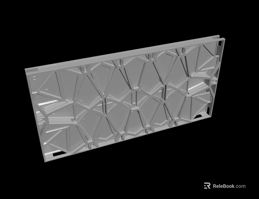 Metallic Panel With Intricate Geometric Pattern Design And Textured Surface Structure 3d model 