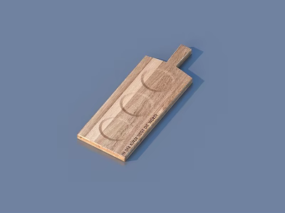 Natural Wooden Cutting Board With Ergonomic Handle And Smooth Surface For Kitchen Use 3d model