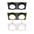 Modern Double Recessed Spotlights In Black Gold White Ceiling Lighting Design