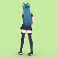 Anime Woman With Blue Hair Ponytail Gold Epaulettes And Dark Uniform