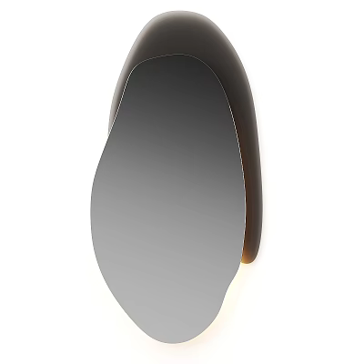 Modern Organic Shaped Mirror With Curved Dark Frame And Sleek Surface 3d model