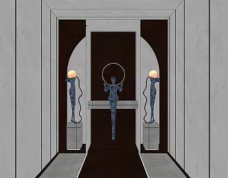 Modern special-shaped floor lamp humanoid floor lamp 3d model