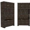 Rustic Wooden Sideboard Cabinet With Multiple Drawers And Storage Cabinets Design 3d model