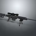 Tactical Sniper Rifle With High Precision Scope And Foldable Bipod Stand 3d model