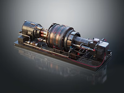Advanced Industrial Machinery System With Cylindrical Body And Metal Components 3d model