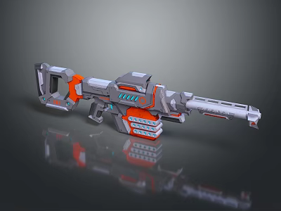 rifle semi-automatic rifle combat rifle battle rifle carbine war rifle attack rifle 3d model