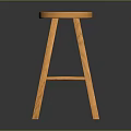 Simple Wooden Stool Furniture with Light Wood Finish and Four Legs Design