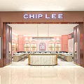 Elegant Jewelry Store Interior With Pink Walls Marble Counters And Display Cases 3d model