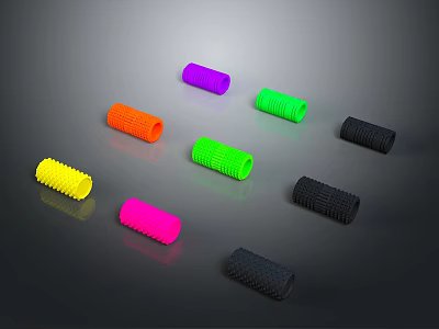 Assorted Color Silicone Grip Strengtheners With Textured Surface For Fitness Training 3d model