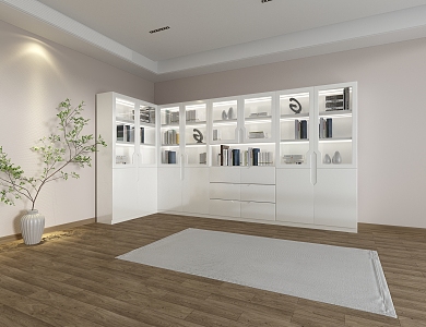 Modern Bookcase White Bookcase 3d model