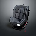 Gray Fabric Child Safety Seat With Comfortable Ergonomic Design And Secure Black Base Straps
