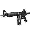 Black Tactical Assault Rifle With Barrel Magazine Stock Handguard And Grip