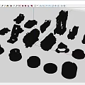 Hard surface mechanical parts combination of mechanical parts 3d model
