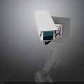 Wall Mounted White Security Camera With Protective Enclosure And Lens Cover 3d model