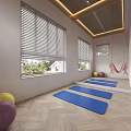 Modern Home Gym Space With Treadmills Exercise Bikes Dumbbell Rack And Wooden Flooring