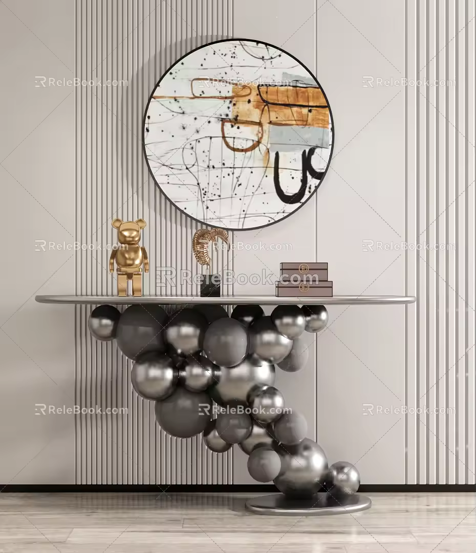 Modern End Desk 3d model
