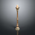Brass Hardware Tool Candle Holder With Decorative Design Green Base And Vintage Style