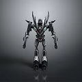 Sci Fi Robot Figure With Metallic Mechanical Structure And Glowing Accents 3d model