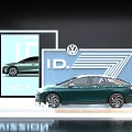 VW ID.7 Vizzion Green Car Showcase On Exhibition Island