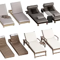 Modern Outdoor Lounge Chairs With Wooden Frame Cushioned Seats And Pillow Accents