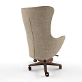 Modern Comfortable Linen Office Chair With Swivel Base And Rolling Casters