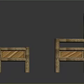 Natural Bamboo Leisure Chair Set Featuring Geometric Frame Design And Matching Stools