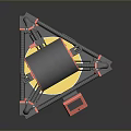 Desktop 3D Printer With Gray Metal Frame Red Parts And Yellow Print Bed