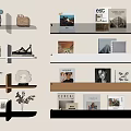 Bookshelf Book Ornaments Book Ornaments Book Decorations Book Combination Bookshelf Wall Decorations 3d model