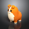 Cute Orange And White Cartoon Character With Round Ears Adorable Creature