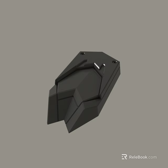 Black Angular Mechanical Device Casing With Screw Holes And Design 3d model 