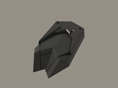 Black Angular Mechanical Device Casing With Screw Holes And Design 3d model